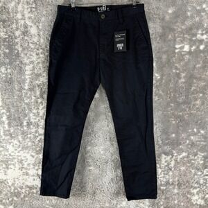 Under 5'10 Size 30/27 Premium Cotton Chino Casual Slim Pants Black Mens